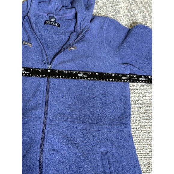 Lands' End Women's Fleece Full Zip Hooded Jacket Coat Size Small 6-8 Blue - Picture 6 of 9